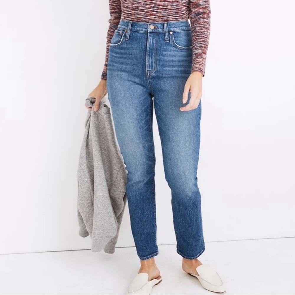 MADEWELL The Slouchy Boyjean Medium Wash High Rise Relaxed Straight Leg Jeans 26
